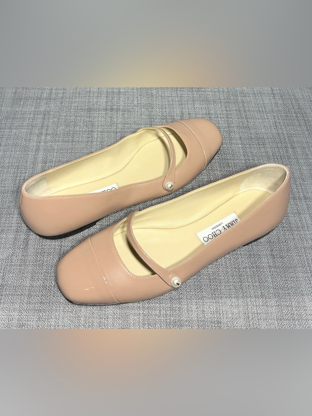 Jimmy Choo Elisa Cap Toe Ballet Flats Ballet Pink EU 38 / US 8 - Picture 2 of 8